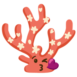 Coral and Face blowing a kiss