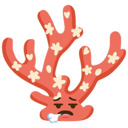 coral and face exhaling