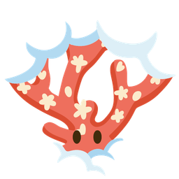 coral and face in clouds