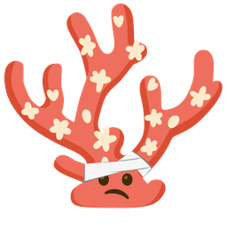 coral and face with head-bandage