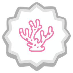 coral and fish cake with swirl