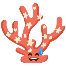 Coral and Grinning face with sweat