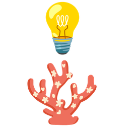 coral and light bulb