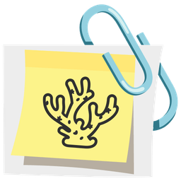 coral and linked paperclips