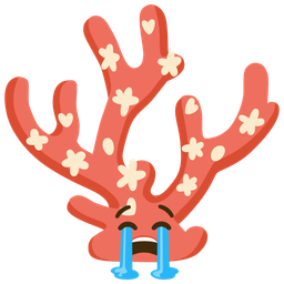 coral and loudly crying face