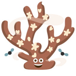 coral and pile of poo