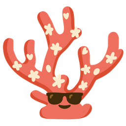 coral and smiling face with sunglasses