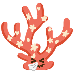 coral and sneezing face