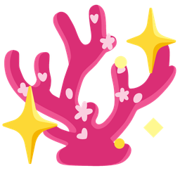 coral and sparkling heart