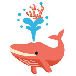 coral and spouting whale