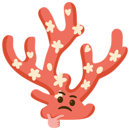 coral and thinking face