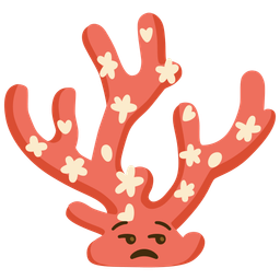 coral and unamused face