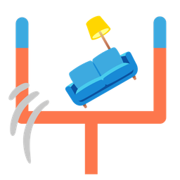 couch and lamp and american football