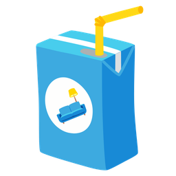 couch and lamp and beverage box