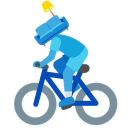 couch and lamp and bicycle