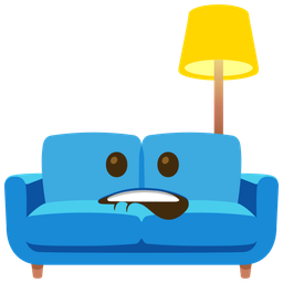 couch and lamp and biting lip