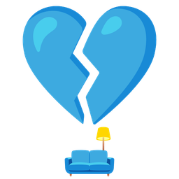 couch and lamp and broken heart