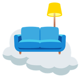 couch and lamp and cloud