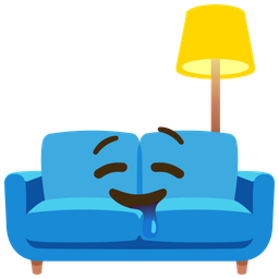 couch and lamp and drooling face