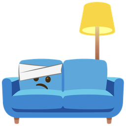 couch and lamp and face with head-bandage