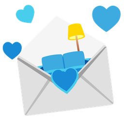 couch and lamp and love letter