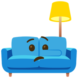 couch and lamp and lying face