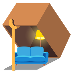 couch and lamp and mouse trap