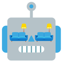 couch and lamp and robot