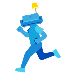 couch and lamp and running shoe