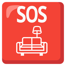 couch and lamp and SOS button
