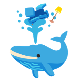 couch and lamp and spouting whale