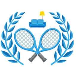 couch and lamp and tennis