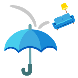 Couch and lamp and Umbrella