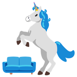 couch and lamp and unicorn