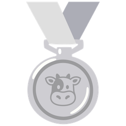 Cow face and 2nd place medal