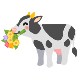 cow face and bouquet