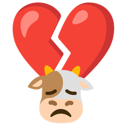 Cow face and Broken heart