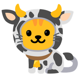 cow face and cat face