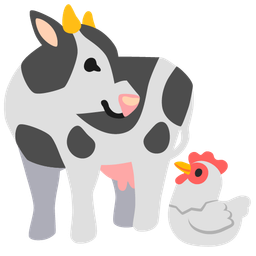 Cow face and Chicken