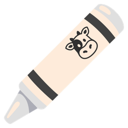 Cow face and Crayon