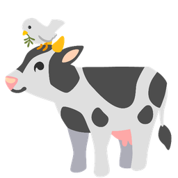 Cow face and Dove