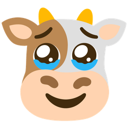 Cow face and Face holding back tears