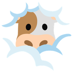 Cow face and Face in clouds