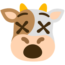 Cow face and Face with crossed-out eyes