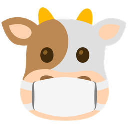 cow face and face with medical mask