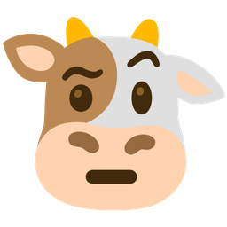 Cow face and Face with raised eyebrow