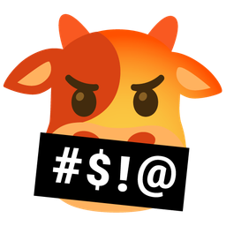 Cow face and Face with symbols on mouth