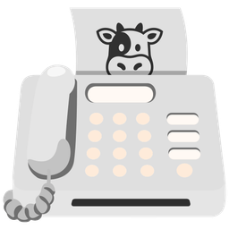 Cow face and Fax machine
