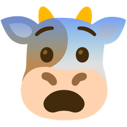 Cow face and Fearful face