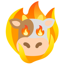 Cow face and Fire